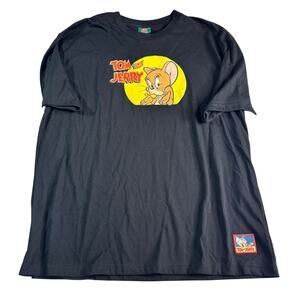 Tom & Jerry Shoe Palace Graphic T Shirt Mens Large Black Double Sided Cartoon